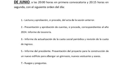 ASAMBLEA GENERAL DE SOCIOS-VIERNES 13 DE JUNIO