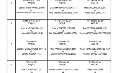 ORDEN DE JUEGO Y CUADRO 1ª QUALY